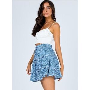 Princess polly zelly blue floral tiered skirt